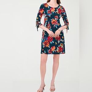 MSK Womens 3/4 Sleeve Floral Shift Dress Petite